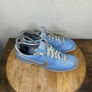 Nike Bowling Shoes Womens Size 9 Blue Silver 840305SN Vintage Style Retro